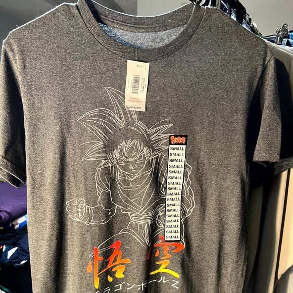 NWT Dragonball Z Spencer's Dark Grey 100% Cotton Graphic Tee T-Shirt SZ Small - Picture 1 of 5